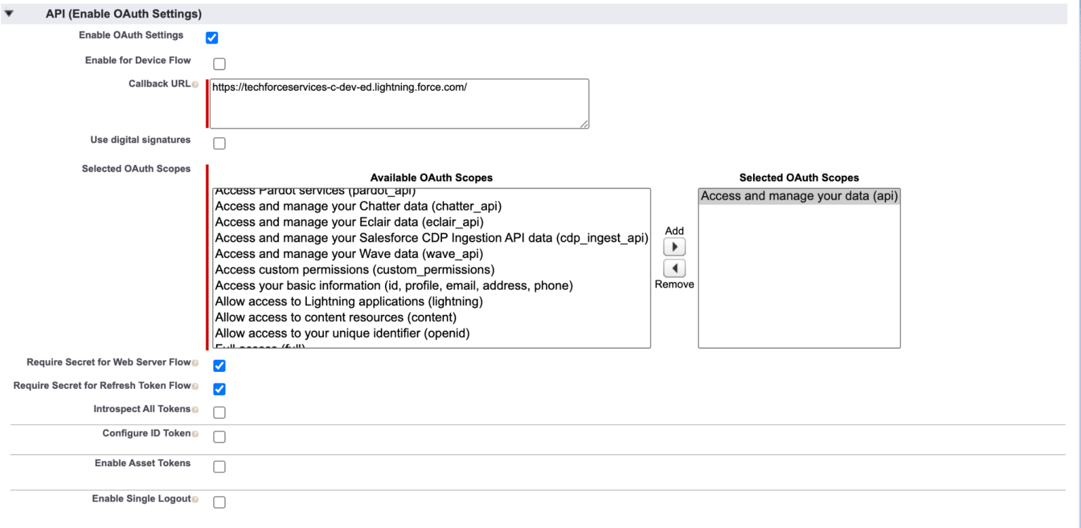 API CONNECTION WITH SALESFORCE