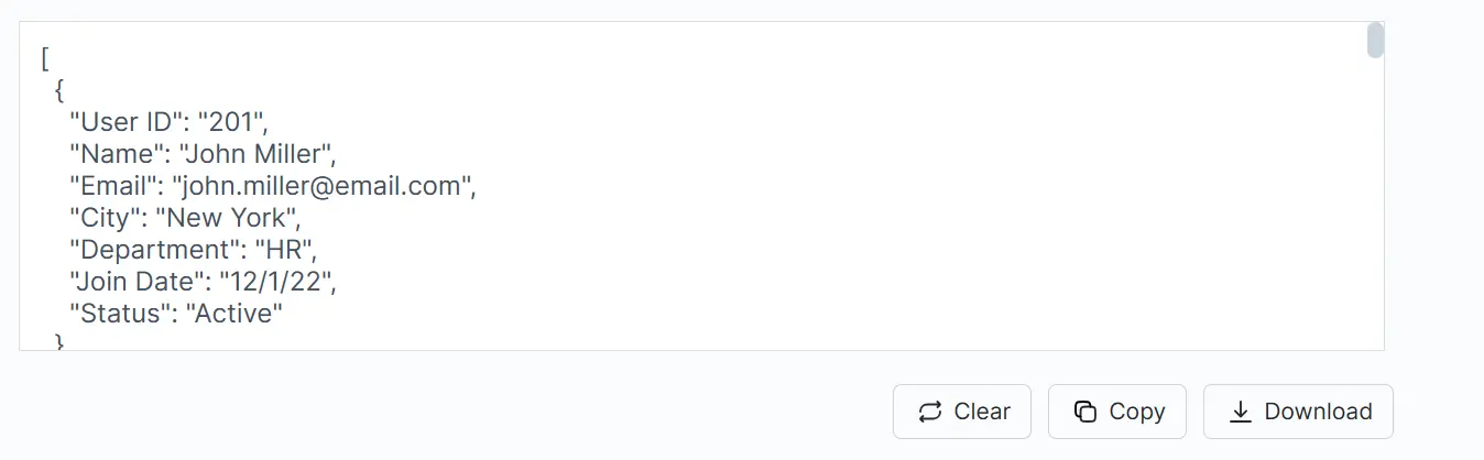 JSON format